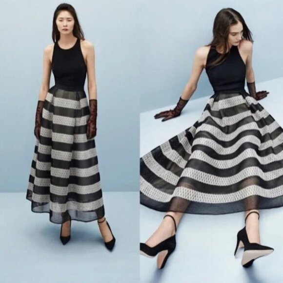 Sachi + Babi Maxi striped ayako midi skirt in jet Size 0 - Picture 4 of 11